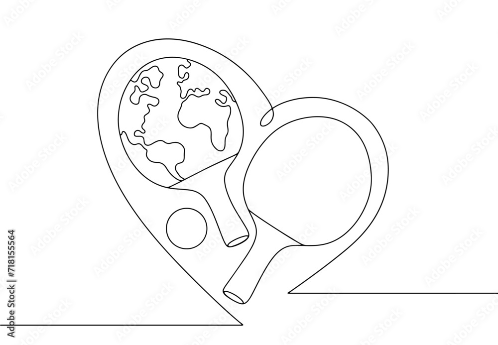 Table tennis. Rackets. Ping pong. Earth. Heart Table tennis. Rackets. Ping pong. Earth. Heart