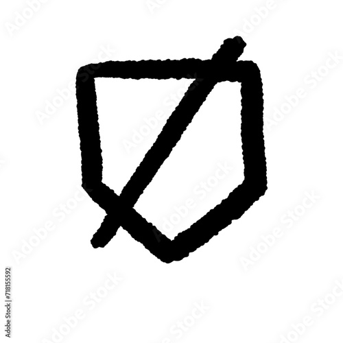 not safe icon,shied icon,cartoon style,vector