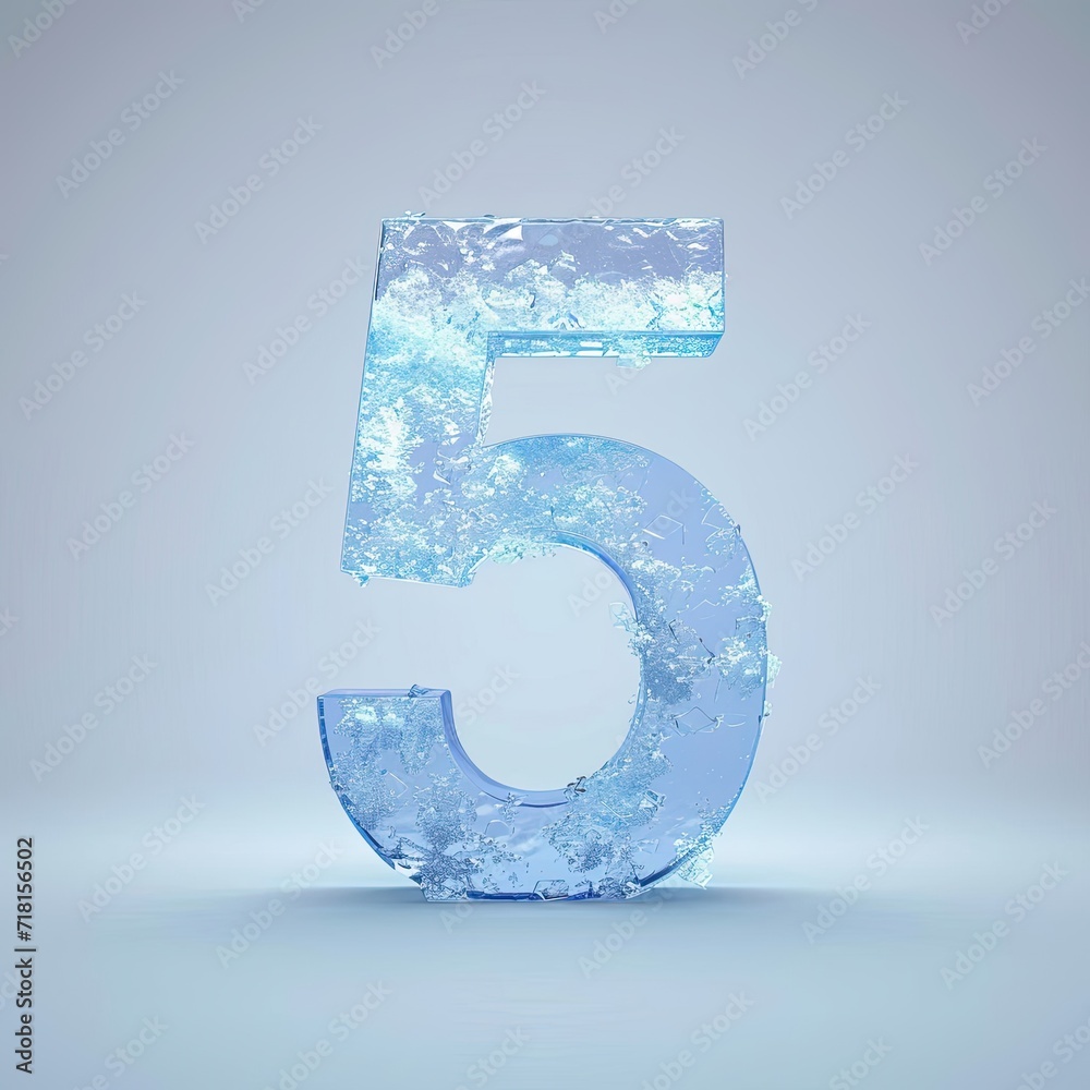 Number 5 Water Liquid Aqua Form Generative AI Number 5 Water Liquid Aqua Form Generative AI