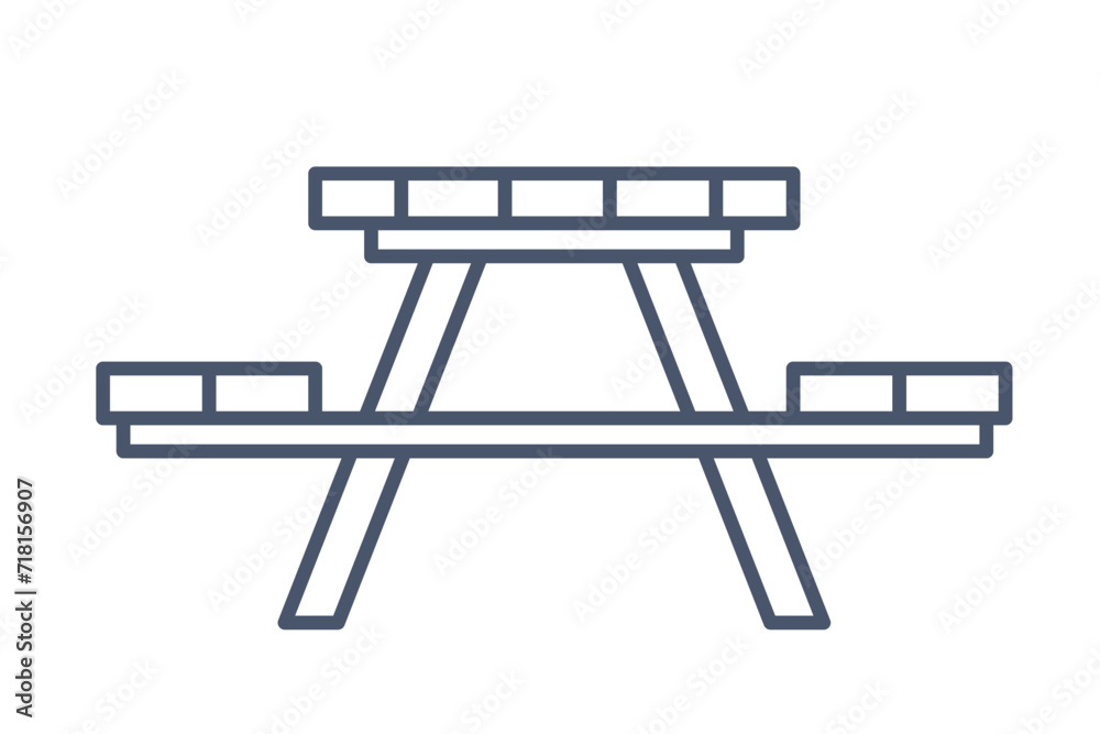 wooden picnic table icon - vector illustration wooden picnic table icon - vector illustration