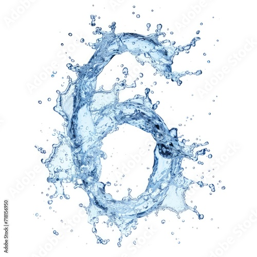 Number 6 Water Liquid Aqua Form Generative AI