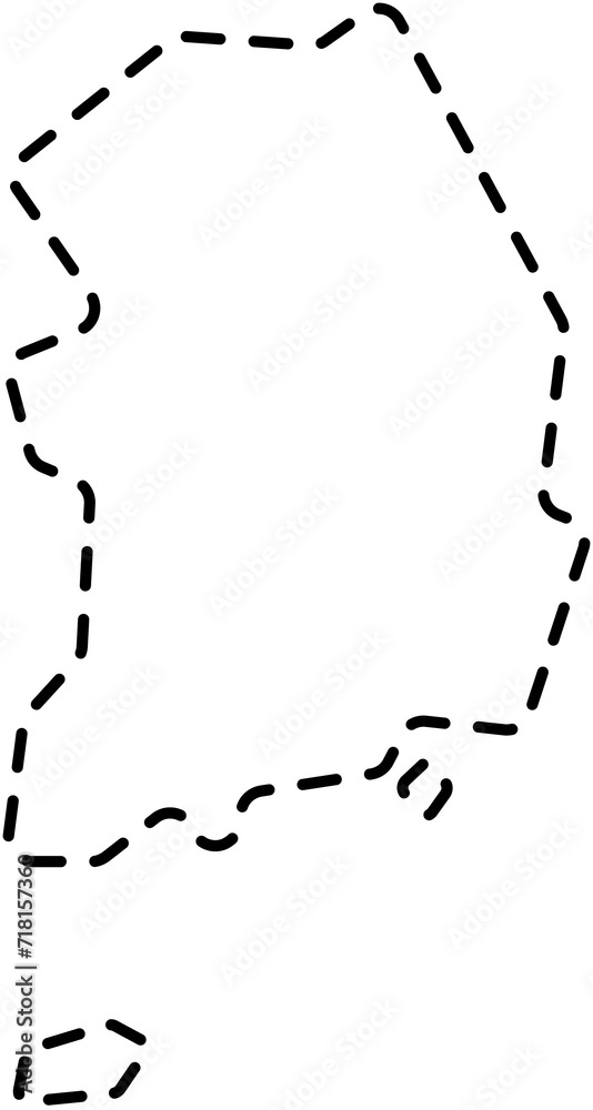 Fototapeta premium dash line drawing of south korea map.