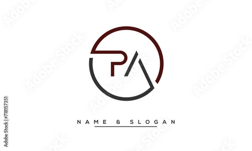 PA,  AP,  P,  A  Abstract  Letters Logo Monogram