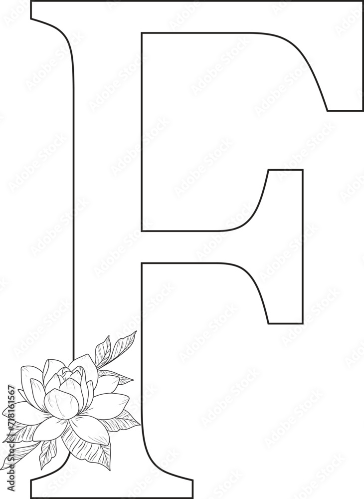 Floral alphabet letter A OR Z with hand drawn flowers and leaves for wedding invitation greeting card Floral alphabet letter A OR Z with hand drawn flowers and leaves for wedding invitation greeting card