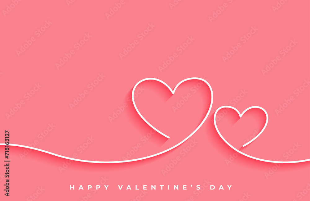 valentines day card with white hearts