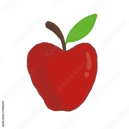 hand drawn cute apple illustration