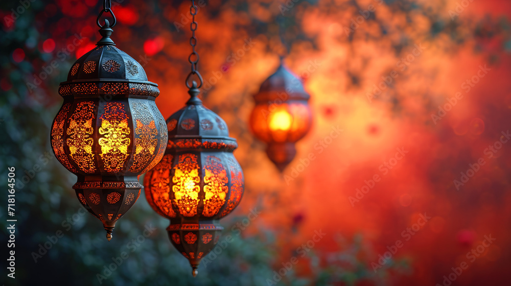 lantern hanging light Islamic Ramadhan shining and blur the background, Eid Al-Adha lantern hanging light Islamic Ramadhan shining and blur the background, Eid Al-Adha