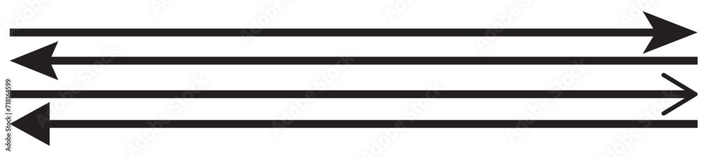 Straight long arrow vector icon set Straight long arrow vector icon set