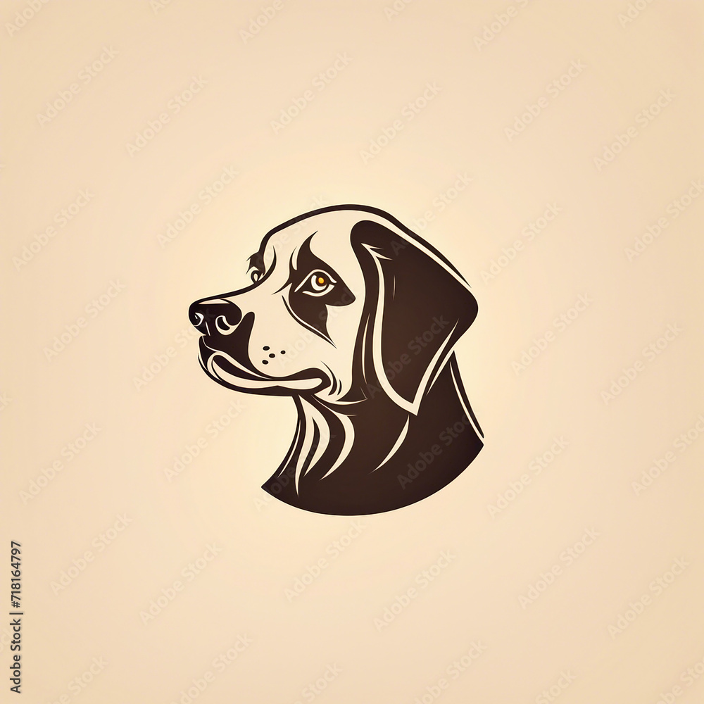 dog head logo design illustration