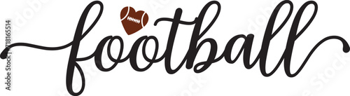 Football typography design on plain white transparent isolated background for card, shirt, hoodie, sweatshirt, apparel, card, tag, mug, icon, poster or badge