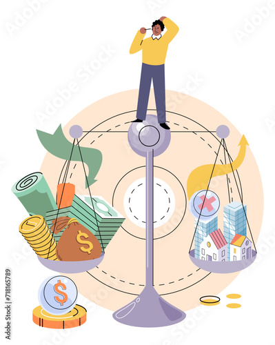 Capital investment vector illustration. A meticulously structured budget guides prudent and effective financial planning Wealth accumulation is result disciplined financial planning and investment