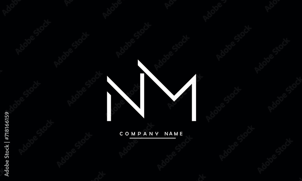NM, MN, N, M Abstract Letters Logo monogram NM, MN, N, M Abstract Letters Logo monogram