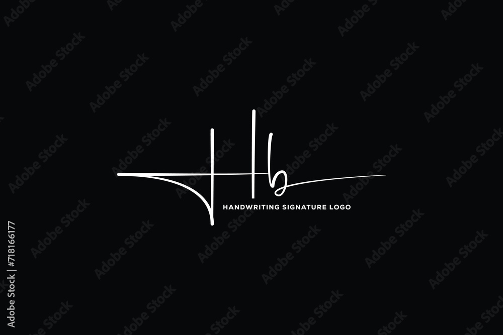 HB initials Handwriting signature logo. HB Hand drawn Calligraphy lettering Vector. HB letter real estate, beauty, photography letter logo design.