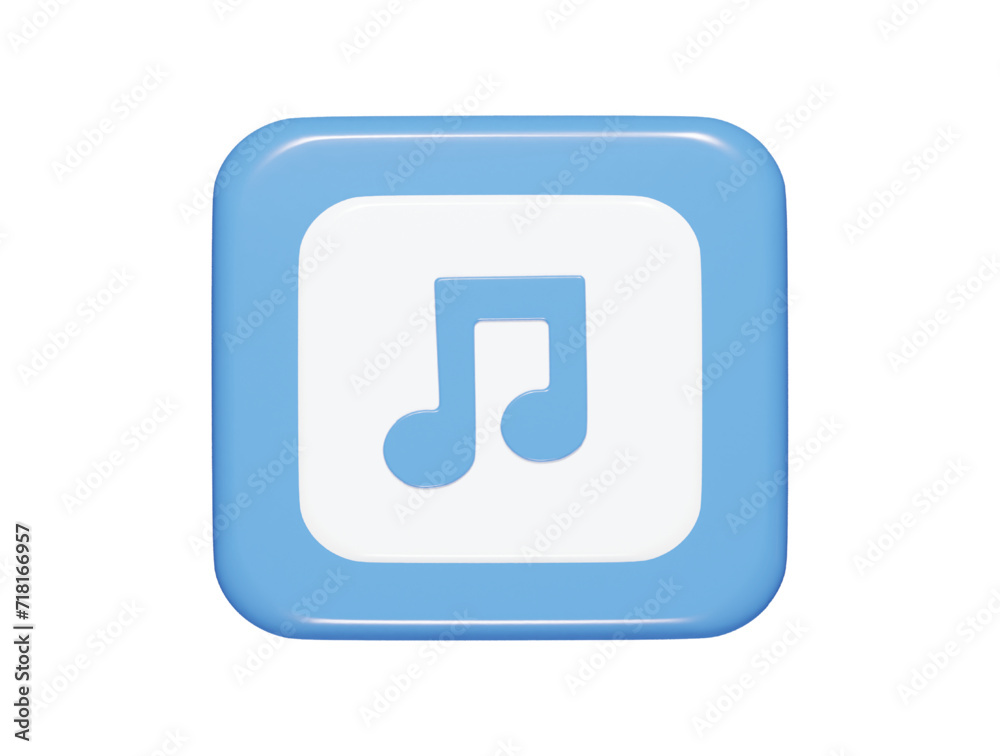 Music icon 3d render illustration Music icon 3d render illustration