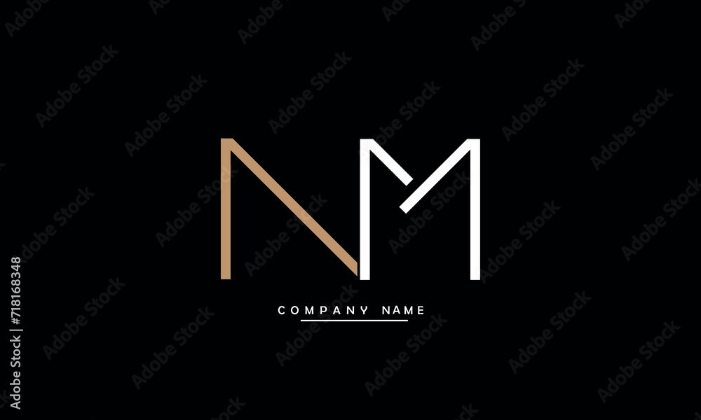 NM, MN, N, M Abstract Letters Logo monogram NM, MN, N, M Abstract Letters Logo monogram