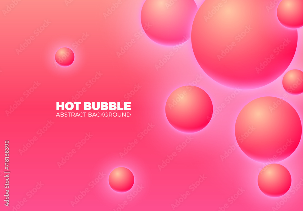 Abstract background with hot pink shiny balls floating, in motion Abstract background with hot pink shiny balls floating, in motion
