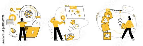 Conceptual innovation vector illustration. Conceptual innovation metaphorically dances with creativity in ballet success Intelligence and conceptual innovation are guiding stars in galaxy ideas