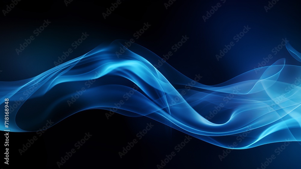 A black background is accompanied by waves of blue smoke. A black background is accompanied by waves of blue smoke.