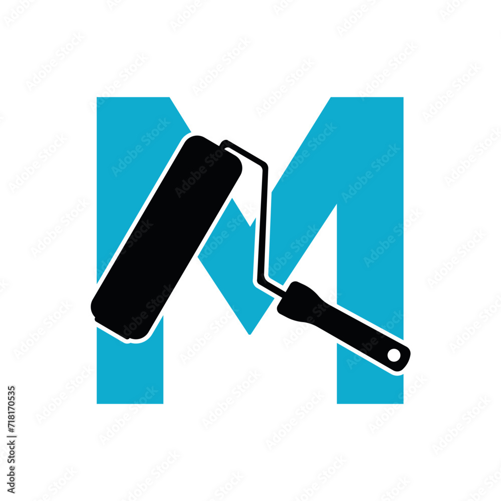 paint Logo combine with letter M vector template paint Logo combine with letter M vector template