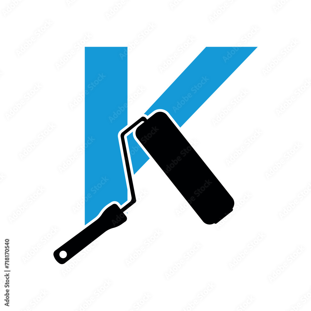 paint Logo combine with letter K vector template paint Logo combine with letter K vector template