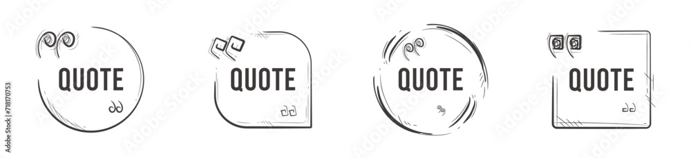 Abstract concept vector empty speech square quote text bubble. Abstract concept vector empty speech square quote text bubble.