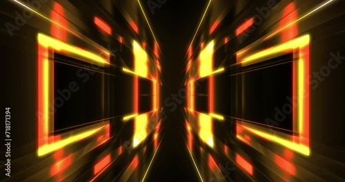 Animation of 80s Retro sci-Fi background. Video game Glow Retro wave. Purple grids neon glow light lines design on perspective floor. 
