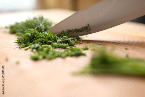 To prepare dill, finely chop with a knife