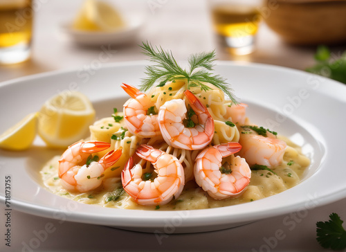 delicious pasta and shrimp 