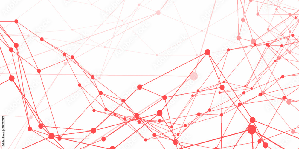 © Fannaan - Abstract technology connection network of particles and lines. Global network Futuristic grid artificial intelligence connections. Plexus of lines and dots and connected particles Vector