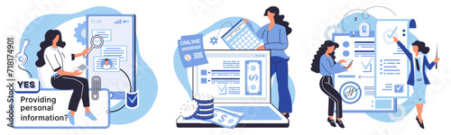 Financial audit vector illustration. Accounting practices ensure accuracy financial records, supporting precision Data analysis reveals critical business trends for analysis, improving decision-making