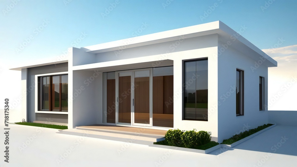 3d house model rendering on white background, Clean and precise 3D illustration modern cozy house. Concept for real estate or property. 3d house model rendering on white background, Clean and precise 3D illustration modern cozy house. Concept for real estate or property.
