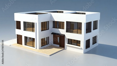 Clean and precise 3D representation of a house, devoid of background distractions. Real estate concept © Samsul Alam