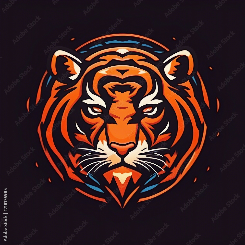 tiger head logo design illustration