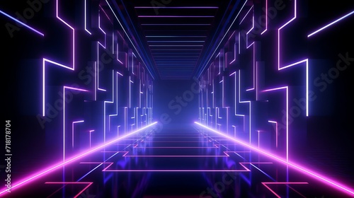 The background is made of neon in 3d