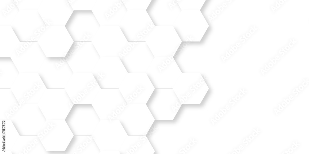 Abstract background with hexagon and white Hexagonal Background. Luxury White Pattern. Vector Illustration. 3D Futuristic abstract honeycomb mosaic white background. geometric mesh cell texture. Abstract background with hexagon and white Hexagonal Background. Luxury White Pattern. Vector Illustration. 3D Futuristic abstract honeycomb mosaic white background. geometric mesh cell texture.