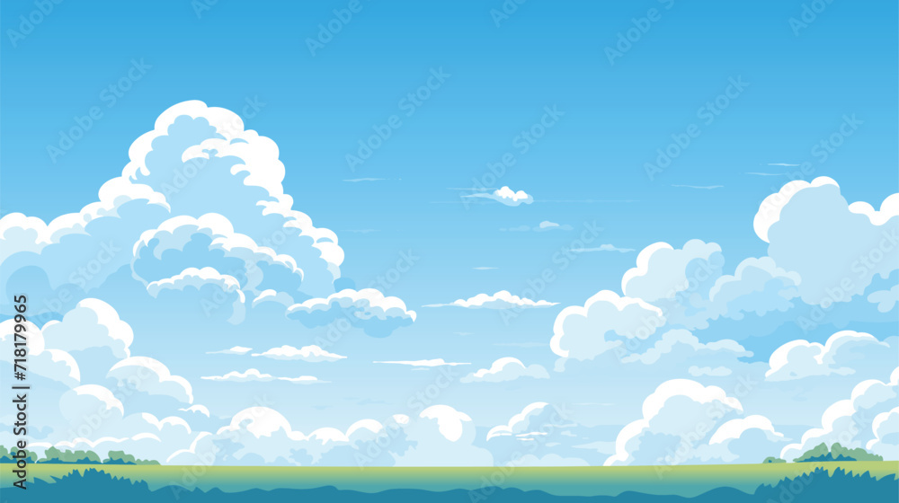 Blue sky clouds sunny day. Background design, Vector - obrazy, fototapety, plakaty 