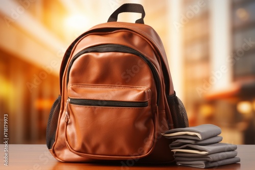Scenic Bag Advertisement - School Bag Near Road for Messenger, Travel, or Daily Use