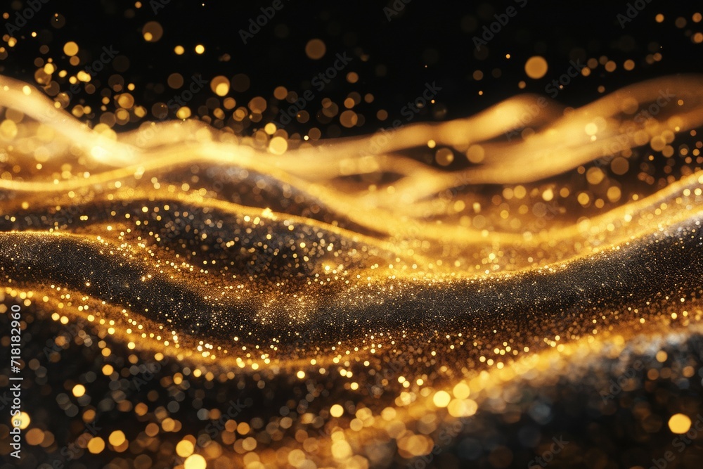 Abstract shine glow background. Gold glitter wave on brown. Abstract shine glow background. Gold glitter wave on brown.