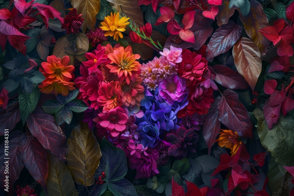 colorful heart made out of flowers Generative AI colorful heart made out of flowers Generative AI