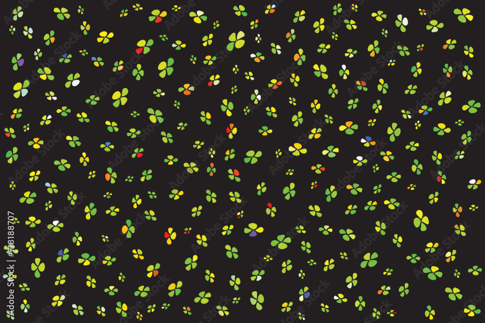 Φωτογραφία Illustration of the green and other color flower on black background