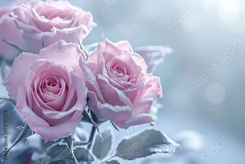 Valentine s Day roses climb pink. Background. Pink roses. Dreamy fairytale Valentine s card.