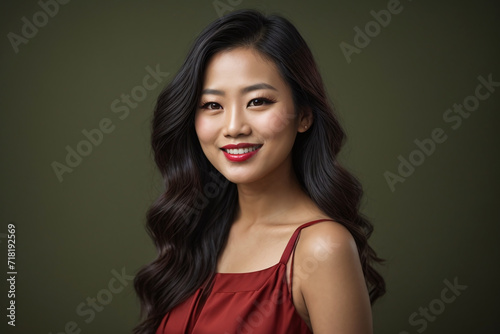 Asian young woman fashion portrait in the studio