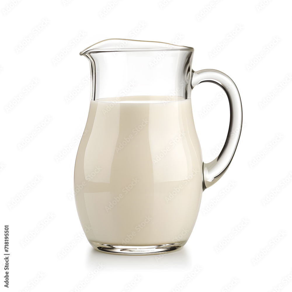 Glass jug of milk isolated on white background Glass jug of milk isolated on white background
