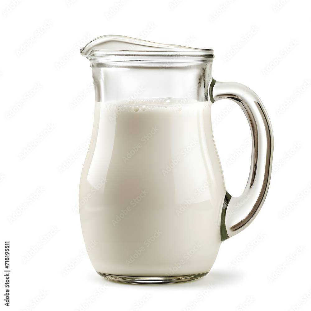 Glass jug of milk isolated on white background Glass jug of milk isolated on white background