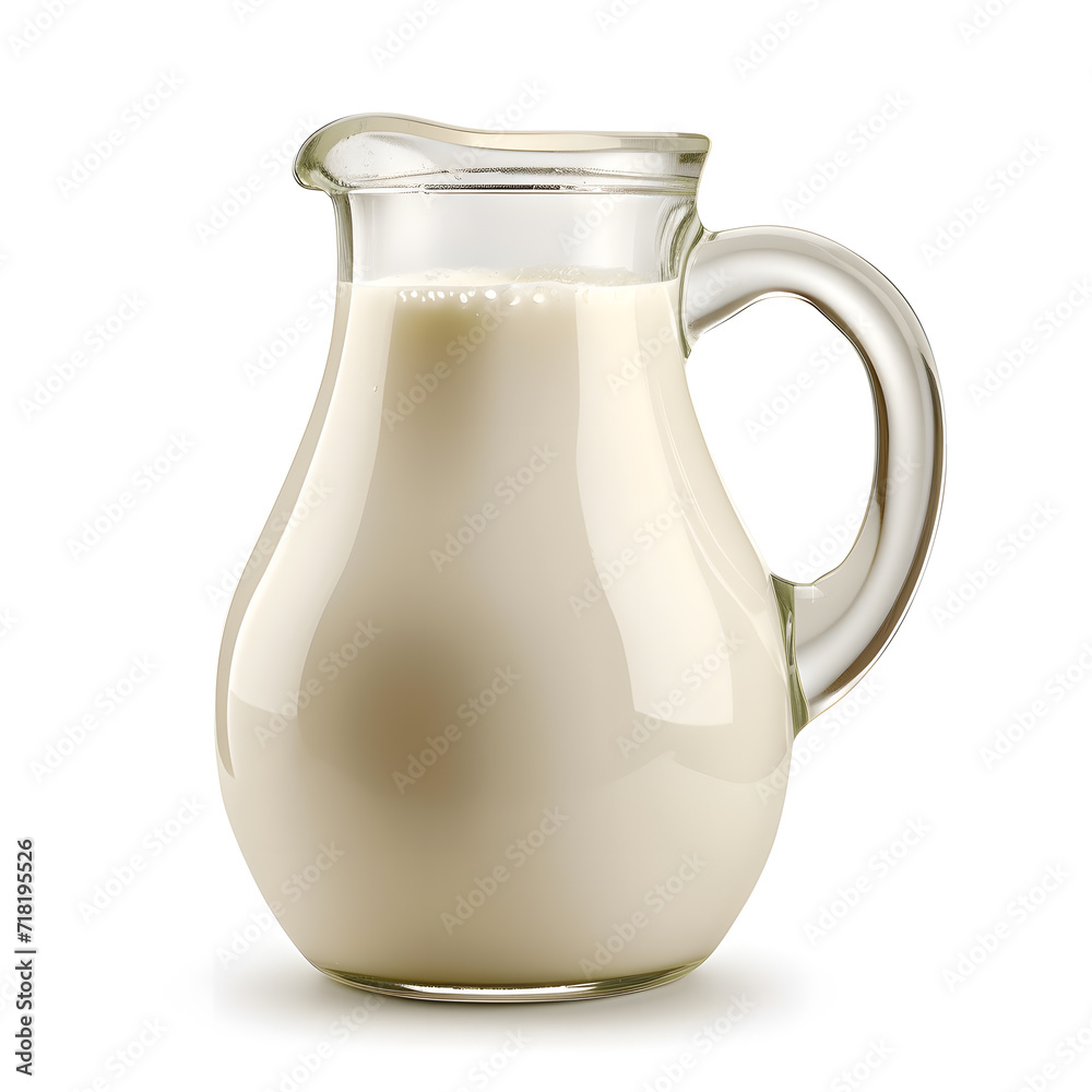 Glass jug of milk isolated on white background Glass jug of milk isolated on white background