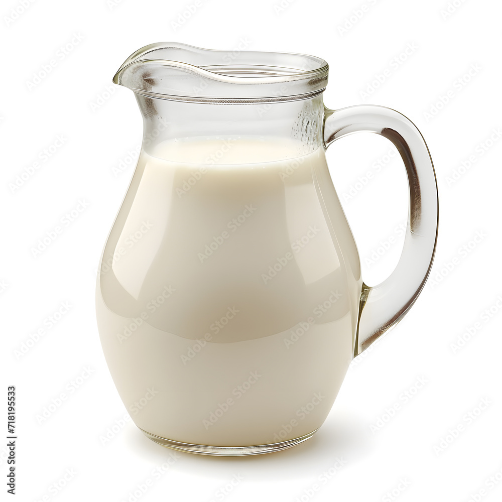 Glass jug of milk isolated on white background Glass jug of milk isolated on white background