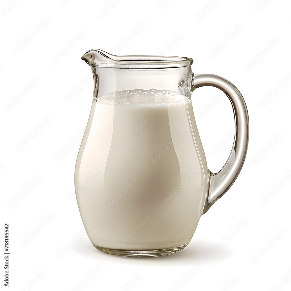 Glass jug of milk isolated on white background Glass jug of milk isolated on white background