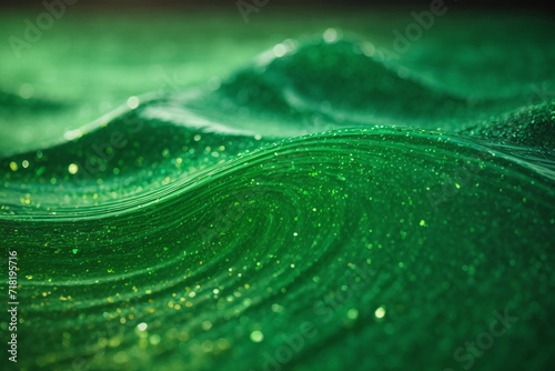 water drops on green background