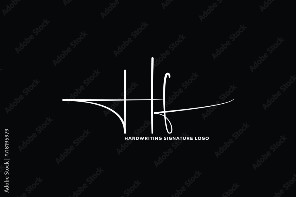 HF initials Handwriting signature logo. HF Hand drawn Calligraphy lettering Vector. HF letter real estate, beauty, photography letter logo design.