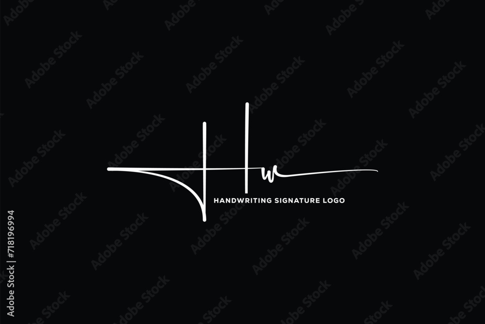 HW initials Handwriting signature logo. HW Hand drawn Calligraphy lettering Vector. HW letter real estate, beauty, photography letter logo design.